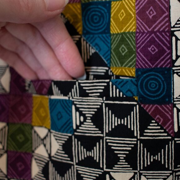 VTG Geometric Colorful Quilted Prom Vest 90s Funky Formal | Dark Winter - Picture 5 of 5